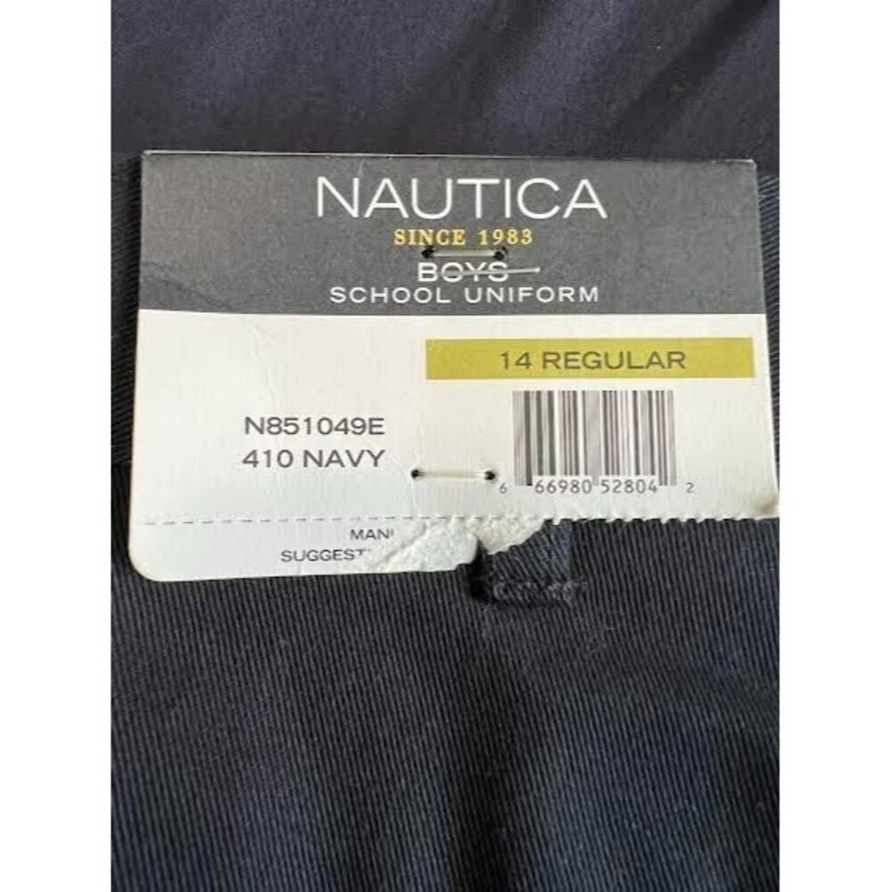 Nautica Boy School Uniform 14 Regular Navy Blue With Tag Extra Double Knee